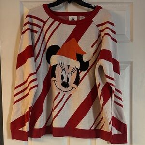 Disney Red and White Striped Sweater with Character Design